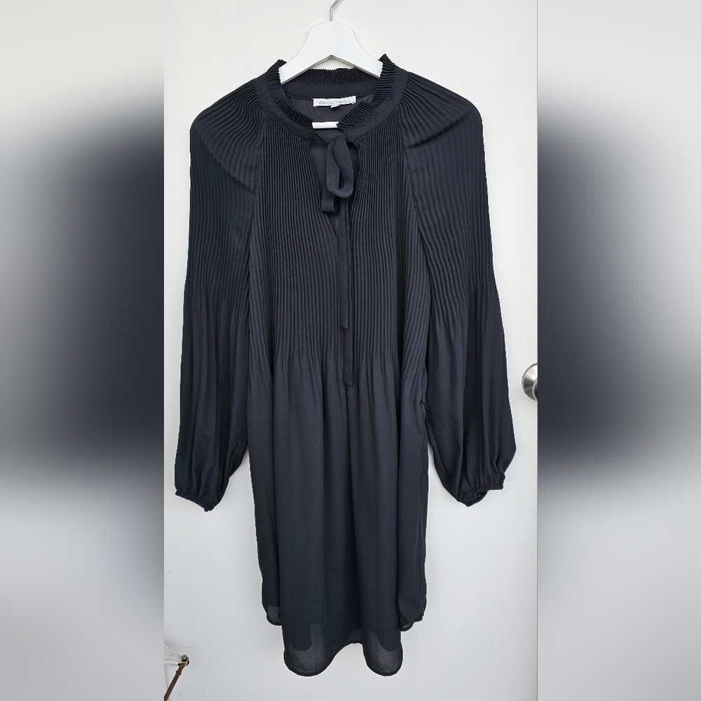Daniel Rainn from Anthropologie Black Pleated Chiffon Dress,Sz.M